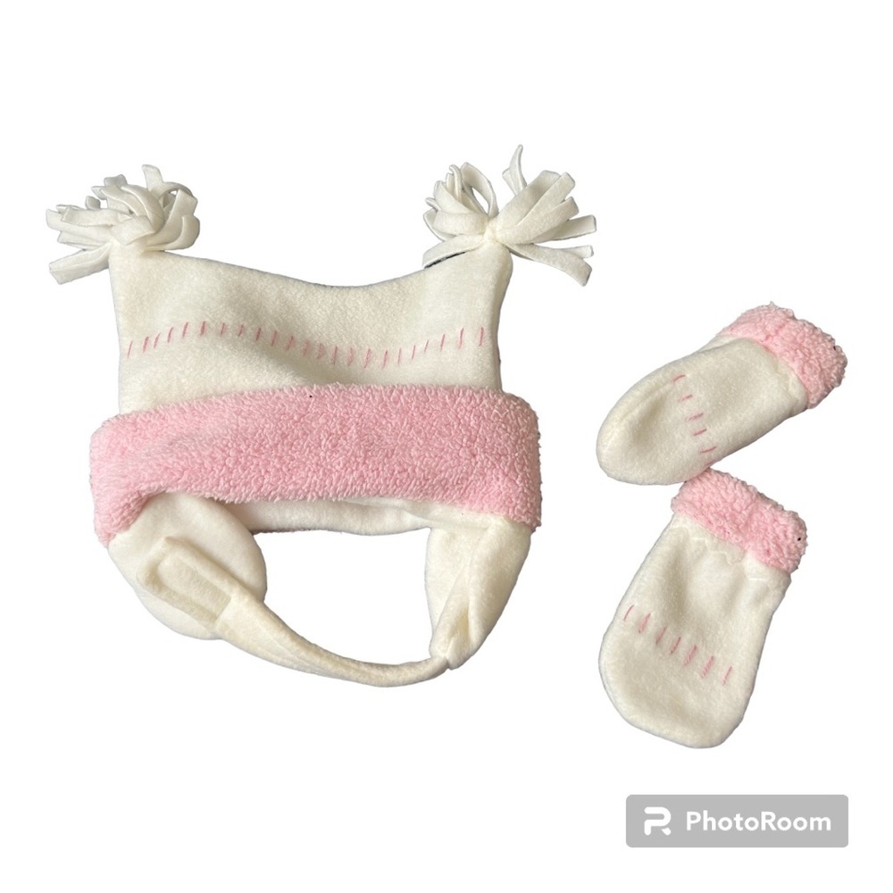Baby Girl Hat & Mittens